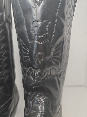 Caborca Black Leather Tooled Western Cowboy Boot Size 28 | 10.5 Men main image 3