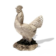 ceramica raku statuina gallo prodotto artigianale made in Italy 