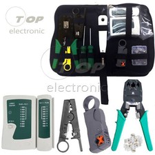 LAN Network Ethernet Repair Cable Tester Crimper Plier Tool Kit Cat5 RJ45 RJ11
