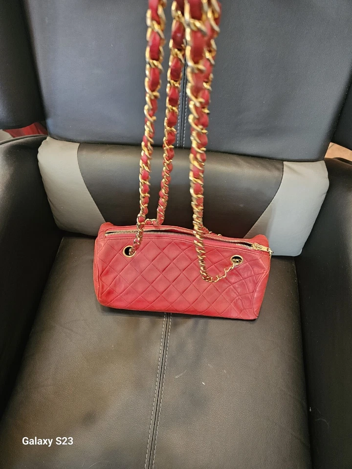 Chanel Rojo Barril Vintage Bolso Auténtico Foto 4 de 4