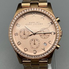 Marc By Marc Jacobs Womens Watch 39mm Rose Gold Tone MBM3118 New Battery 6.5"
