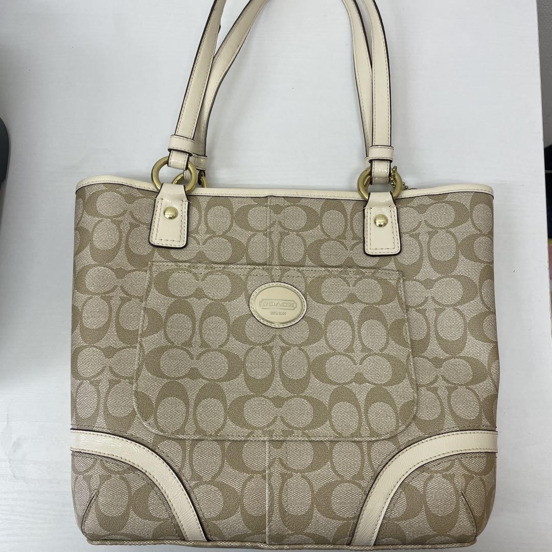 COACH beige logo shoulder bag style PCHN82