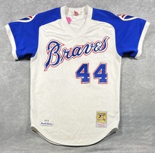 Mitchell and Ness Atlanta Braves 1974 Hank Aaron MLB Jersey Size 40 M #44