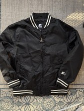 Starter Jacket Bomber Men s Size Medium Black...