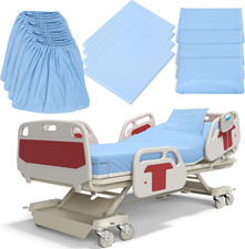 12 Pcs Deep Pocket Fitted Hospital Bed Sheets Set - Blue Jersey Easy Care