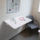 White Wall Mounted Floating Computer Desk PC Folding Table Space Saving Home — photo 3