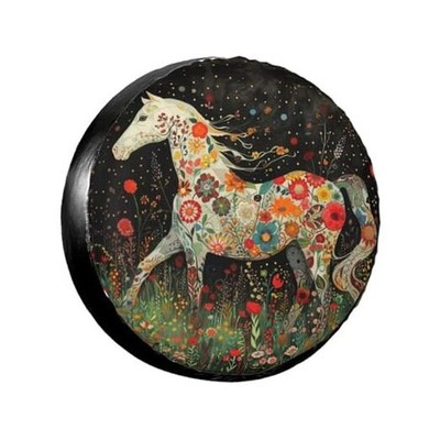 Spare Tire Cover for Rv SUV Trailer Camper- 15 inch Scandinavian Horse
