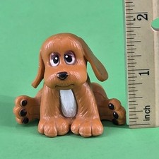 Vintage 1984 Tonka Pound Puppies PVC Brown Sitting Dog Doggie Puppy Figure