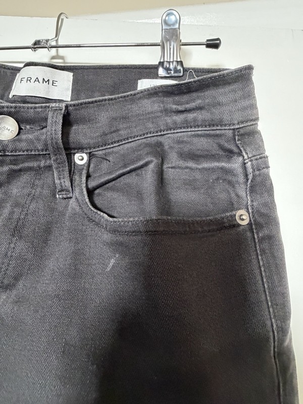 FRAME L’Homme Slim Men’s Black Denim Jeans Fit  5-Pocket Zip/Button Sz 28