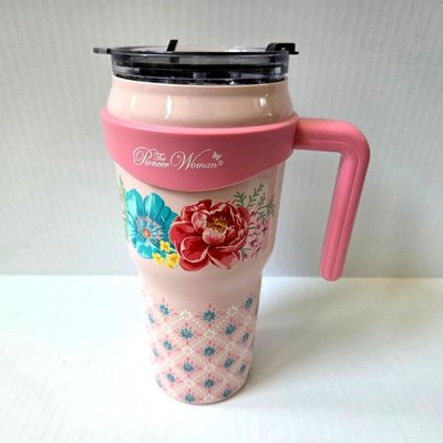 The Pioneer Woman Stainless Steel Insulated Tumbler 40 oz Pink Fancy Flourish