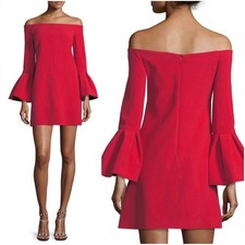 Alexis Red Emery Off-the-shoulder Crepe Dress