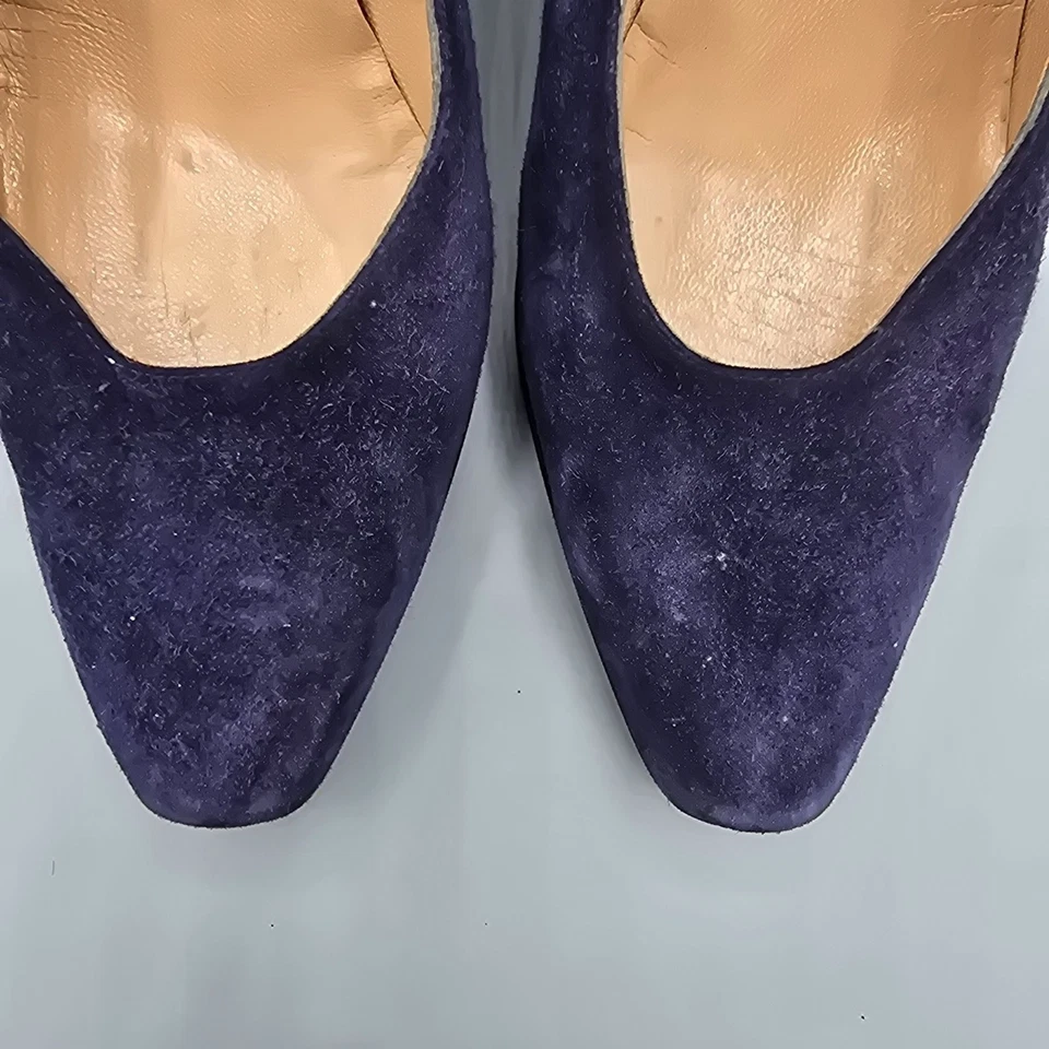 Zapatos de salón de gamuza Maud Frizon Paris azul oscuro/púrpura vintage de principios de la década de 1990 (EU37/US6.5) Foto 4 de 4