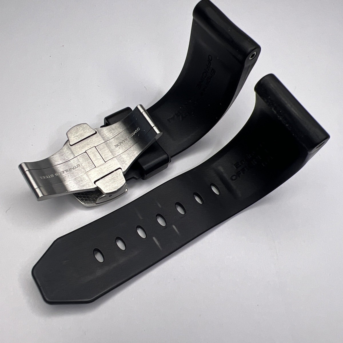 Authentic Panerai Ferrari 24mm Black Rubber Band 22mm Deployant