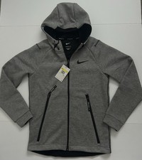 Nike Pro Therma-FIT Men s Gray Black Full Zip Hoodie Drawstring Pockets NWT S