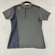 Descente Golf Polo Shirt Mens Size XS Black Short Sleeve Stretch Casual Sports