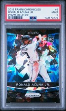 2018 Panini Chronicles Prizm #6 Ronald Acuna Jr. Prizm-Blue Ice #/149 (PSA 9)