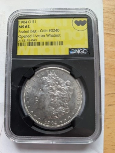 1904-O $1 Morgan Silver Dollar NGC MS62 Whatnot Live Opened Sealed Bag