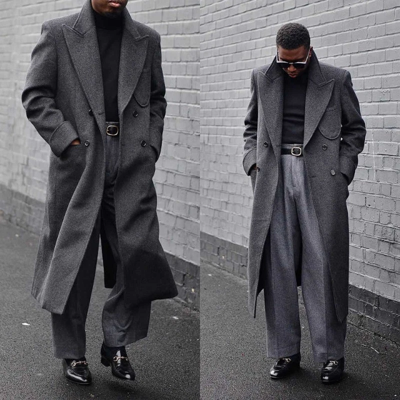 New Fashional Men's Long Woolen Coat Handsome Thick Windbreaker Custom Made
Opens in a new window or