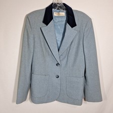Adolph Schuman for Lilli Ann Vintage 1970s Light Blue Blazer Suit Jacket