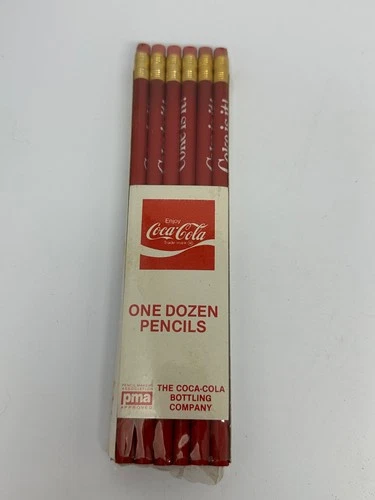Vintage Coca-Cola Pencils One Dozen “Coke is it!” Red New Factory Sealed X6