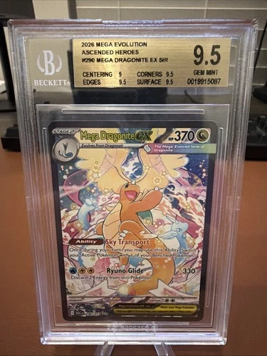 2026 POKEMON ASCENDED HEROES SIR MEGA DRAGONITE EX 290/217 LOW POP BGS 9.5!