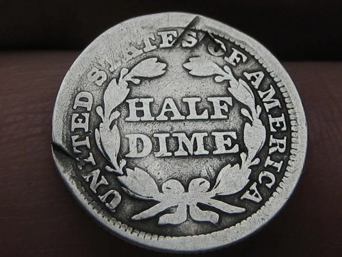 1850-1859 P Seated Liberty Half Dime- Philadelphia, About Good Details