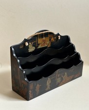 Zettelkasten auch Wandhängung Holz Pappmaché Chinoiserie um 1900