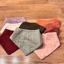 Baby Bibs Muslin Gauze Burp Cloths Soft Absorbent Drool Bibs Multi Color 9 Pack