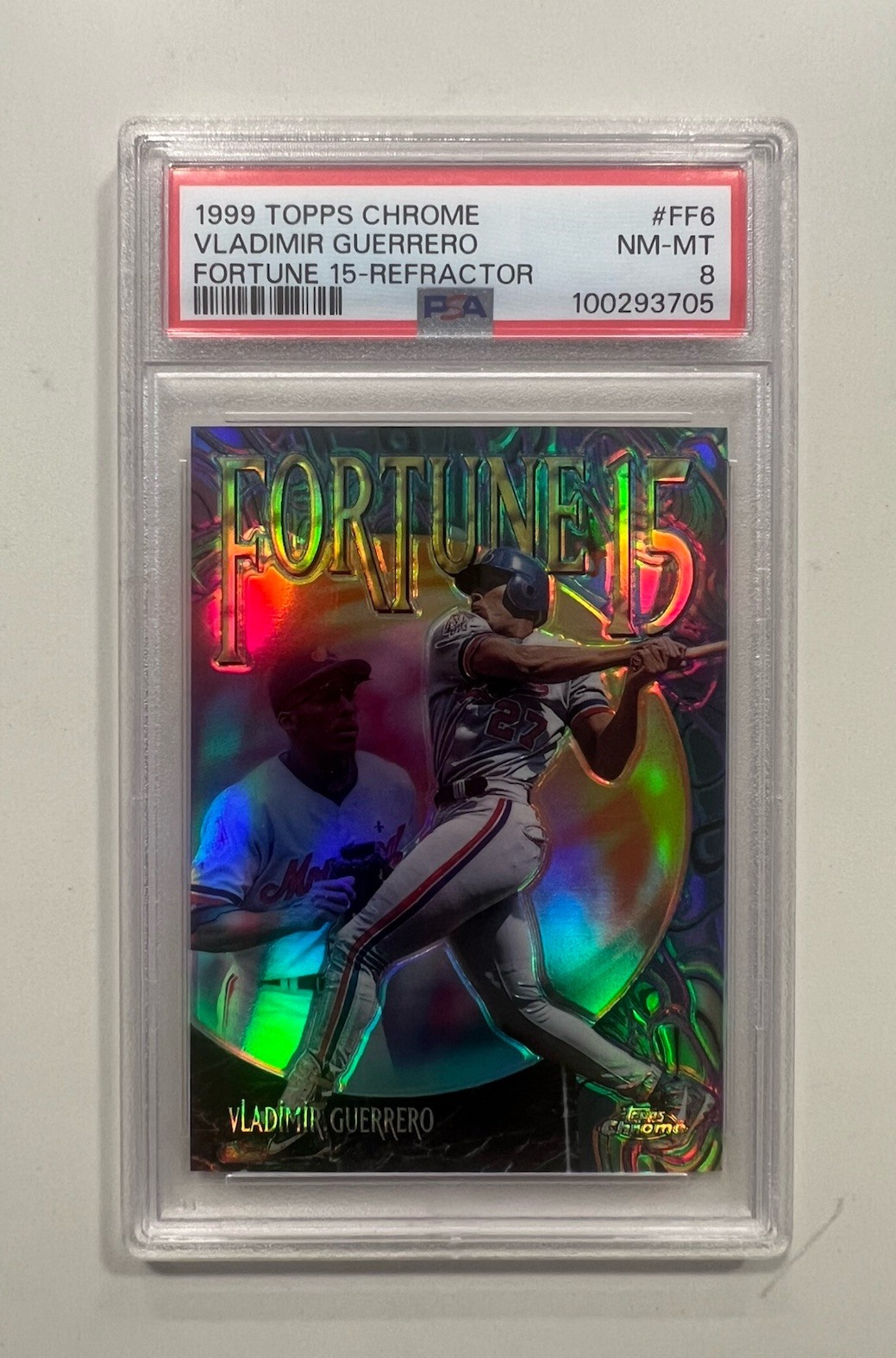 Vladimir Guerrero #FF6 Baseball Cards 1999 Topps Chrome Fortune 15 trading card — raw and PSA graded price guide