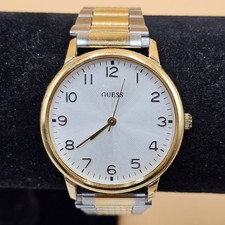 Guess G50327G Vintage Two Tone Quartz Analog Men's Dress Watch New Battery