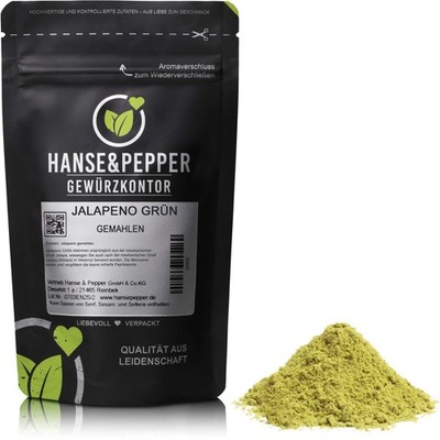 250g Jalapeno grün fein gemahlen fruchtig scharf Gewürz Chili Pulver