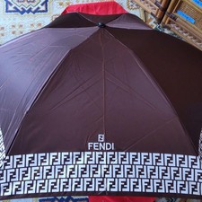 Fendi Zucca Folding Umbrella Authentic Rare Brown Color Fashion Accessory