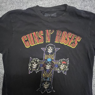Guns N' Roses T-Shirt Mens Size L Black Appetite for Destruction Cross Graphic