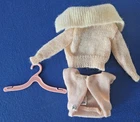 1962 Vintage Barbie Fashion Pak Sweater Cardigan Angora Collar & Square Neck Top