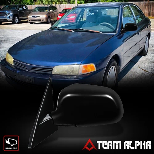 Fits 1997-2001 Mitsubishi Mirage [Left Driver Side] OE Style Manual Door Mirror
