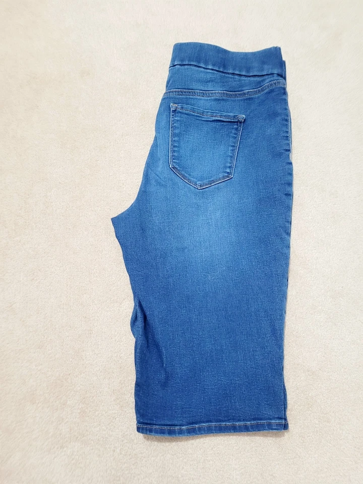 Pantalones Cortos Nine West Jeans Heidi Pull-On Skimmer Para Mujer Talla 12 Azul Elastizado Denim Foto 3 de 4
