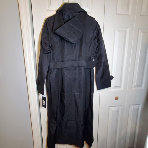 London Fog Women's Maxi Trench Coat Black Small Jacket Regular price $280 - Picture 6 of 7