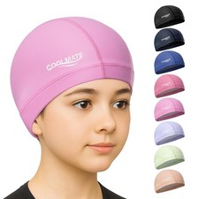 COOLMATE Fabric Swim Cap for Adult Women Men Kid 3 4 6 8 14 16, Silicone Wate...