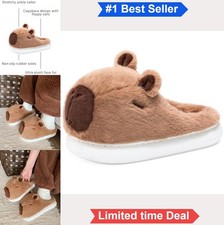 Capybara Slippers Women Men Faux Fur Non Slip Rubber Sole Indoor House Shoes