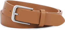 Women Casual Leather Belt for Jeans Pants, Fashion Ladies Waist Dress Belt