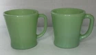 Vtg Jadeite Fire King Mugs D Handle Coffee Tea Cup Ovenware Set of 2