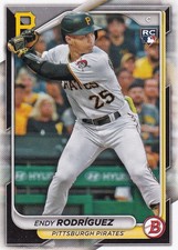 2024 Bowman #68 Endy Rodriguez Pittsburgh Pirates Rookie Baseball Card. rookie card picture