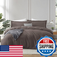 Hearth  Harbor Hearth Harbor Chocolate Brown Duvet Cover Queen Size - 3 Piece