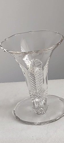 Duncan and Miller Three Feather Clear Glass Cornucopia Vase - Picture 3 of 10