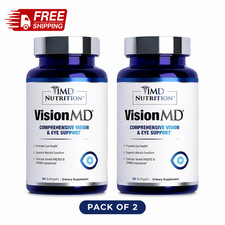 👍 **2 Pack 1MD Nutrition Vision MD Eye Health Supplement 30 Softgels Each New 