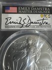 Silver 1 Oz 999 2021s Eagle Covid Yr EmilyDamstra Top Pop Pcgs  Ms70 T2 Ep — photo 2