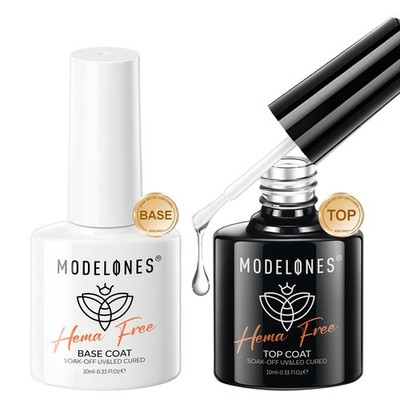 Modelones Gel Top Coat und 5 ml (2er Pack), hemafreies Base Set 