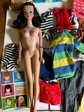 vintage 4 barbie huge lot of origianl ken skipper case hats yarn basket stand