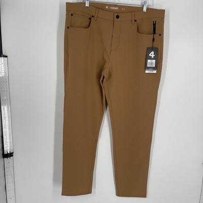 Fourlaps Traverse Pants Dark Khaki Athletic Fit Performance Stretch Size 38x32