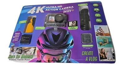 Vivitar 4K Ultra HD Action Camera Kit with Built-in WiFi NEW Sealed
